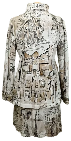 Dolcezza Damen 2-teiliges Co-Ord mit Midikleid und Jacke gemustert Gr. S - Bild 2