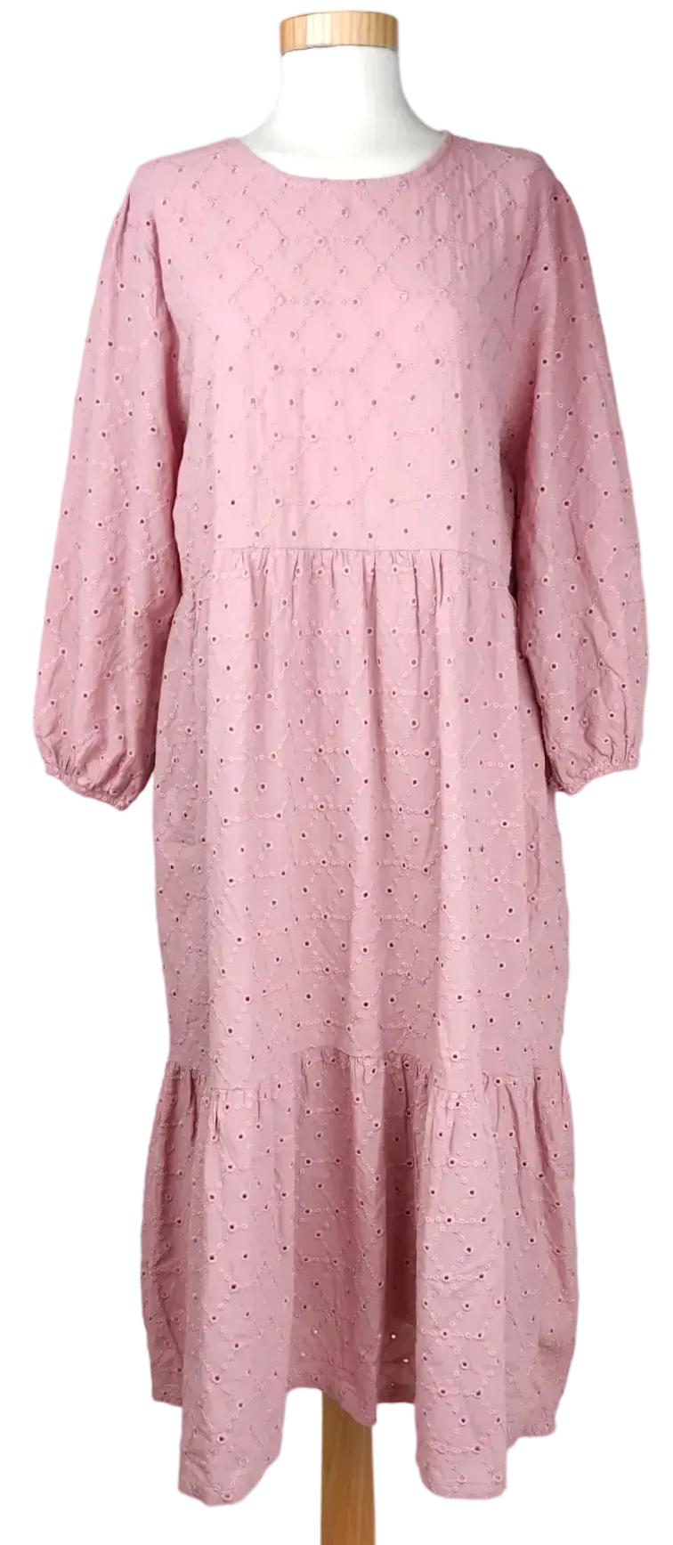 Paul Mark Damen Maxikleid mit Lockstickerei, altrosa- Gr. XXL - Bild 4