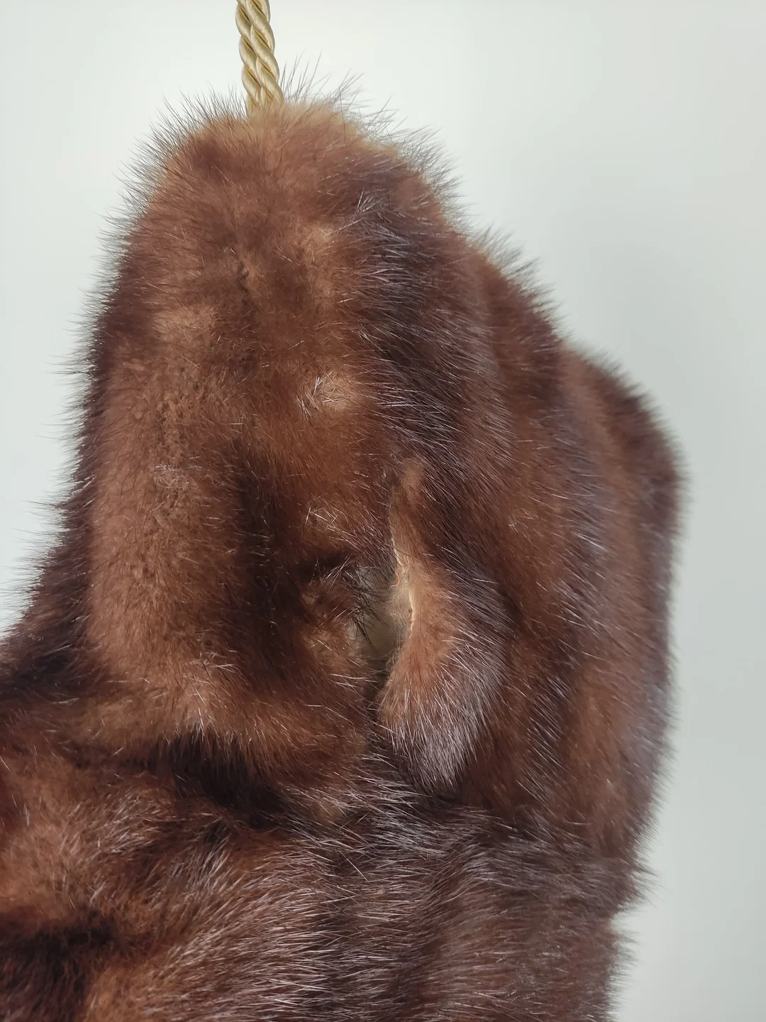 Vintage Damen Pelzmuff / Handwärmer braun – Bild 7