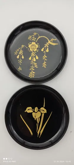 Japanische Vintage Lackdose mit 6 Untersetzer - Bild 3