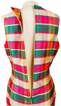 Seiden-Etuikleid Tartan-Karo | Eleganter Vintage-Charme - Bild 5