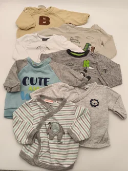 7-teiliges Set, Baby Shirt, langarm, Gr. 56