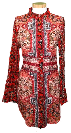 Desigual Damen Bluse rot gemustert Gr. M - Bild 1