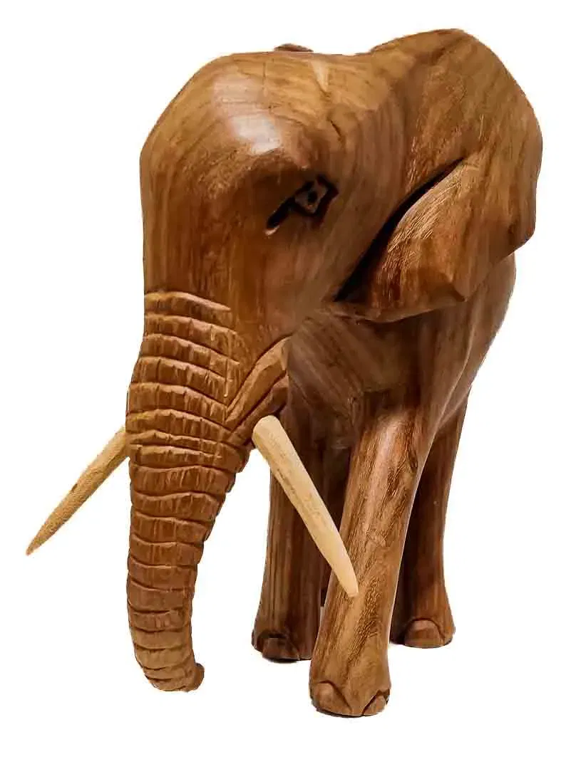 Massiver Vintage-Elefant aus Edelholz mit Charakter-Maserung - Bild 1