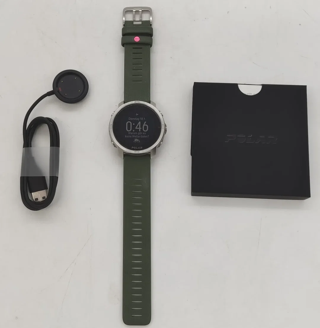 Polar Grit X Smartwatch Outdoor Multisport GPS Größe: M-L  grün/silber – Bild 3