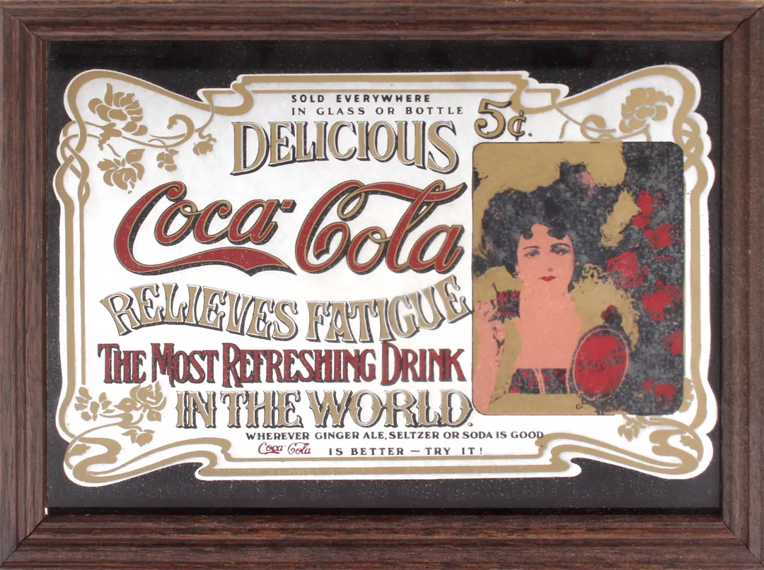 Coca-Cola Vintage Werbebild im Holzrahmen – Retro Deko – 23 × 17,5 cm - Bild 4
