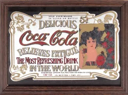 Coca-Cola Vintage Werbebild im Holzrahmen – Retro Deko – 23 × 17,5 cm - Bild 1