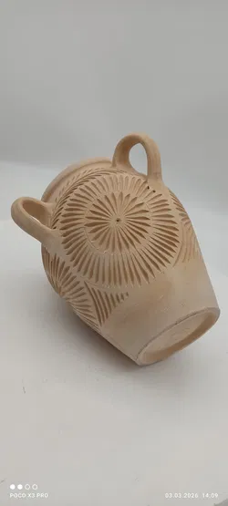 Rustikale unlasierte Terrakotta Vase - Bild 2