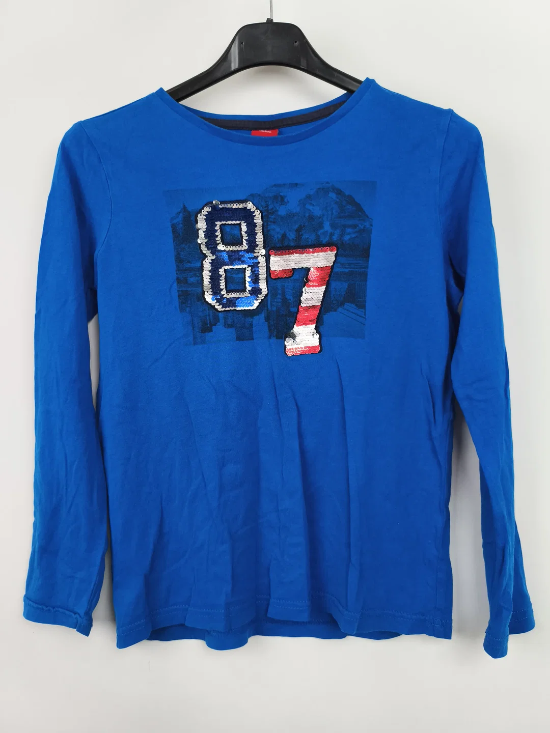 s.Oliver Langarmshirt, Junge Gr. 140, mit Wendepailletten – Bild 1