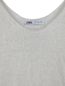 ZARA Damen Sticktop, creme - Gr. L  – Vorschau 3