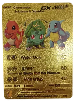  Pokémon Sammelkarte Goldfolie Charmander,Bulbasaur & Squirtle BASIC  - Bild 1