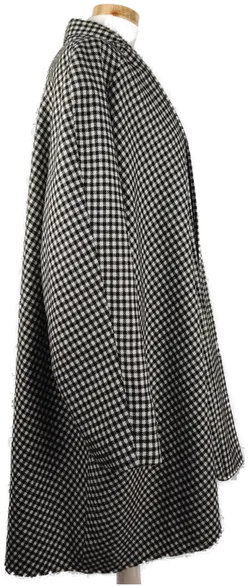 Damen Cape kariert schwarz-weiß - L/40 - Bild 3