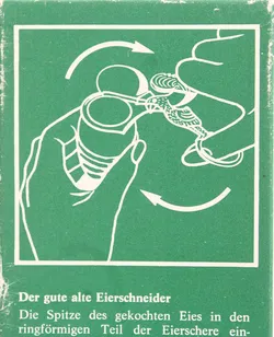 Vintage Eierschneider / Eierschere Hahn-Design | Metall | mit Originalbox - Bild 3