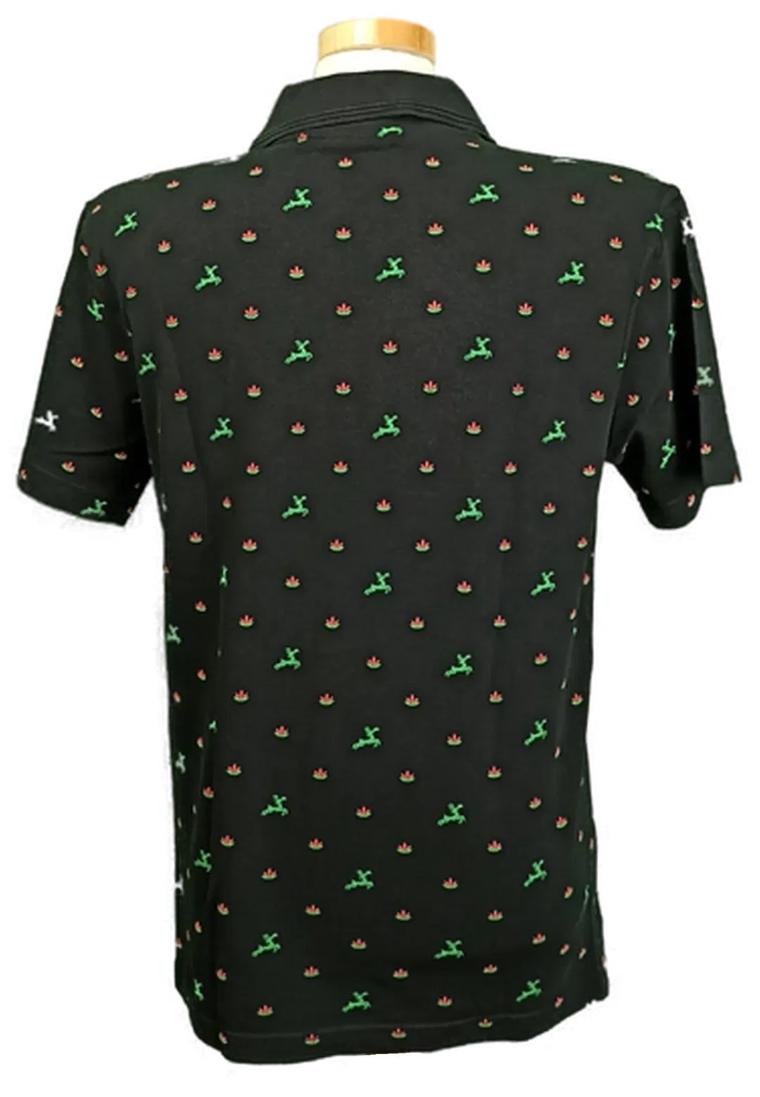 Nockstein Trachten Herrenpoloshirt schwarz gemustert Gr. M – Bild 2
