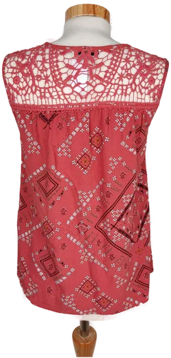 ONLY Damen Top rotbraun gemustert - XS/34 - Bild 2