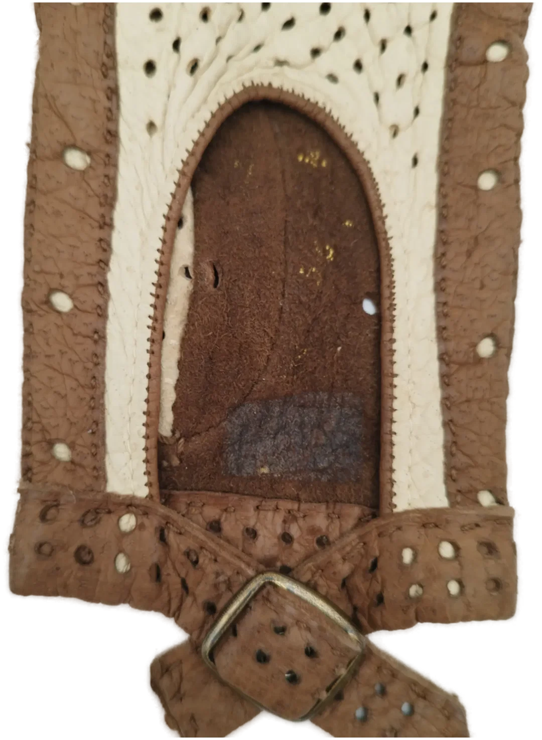 Vintage Autohandschuhe - braun/creme / ca. 21cm – Bild 3