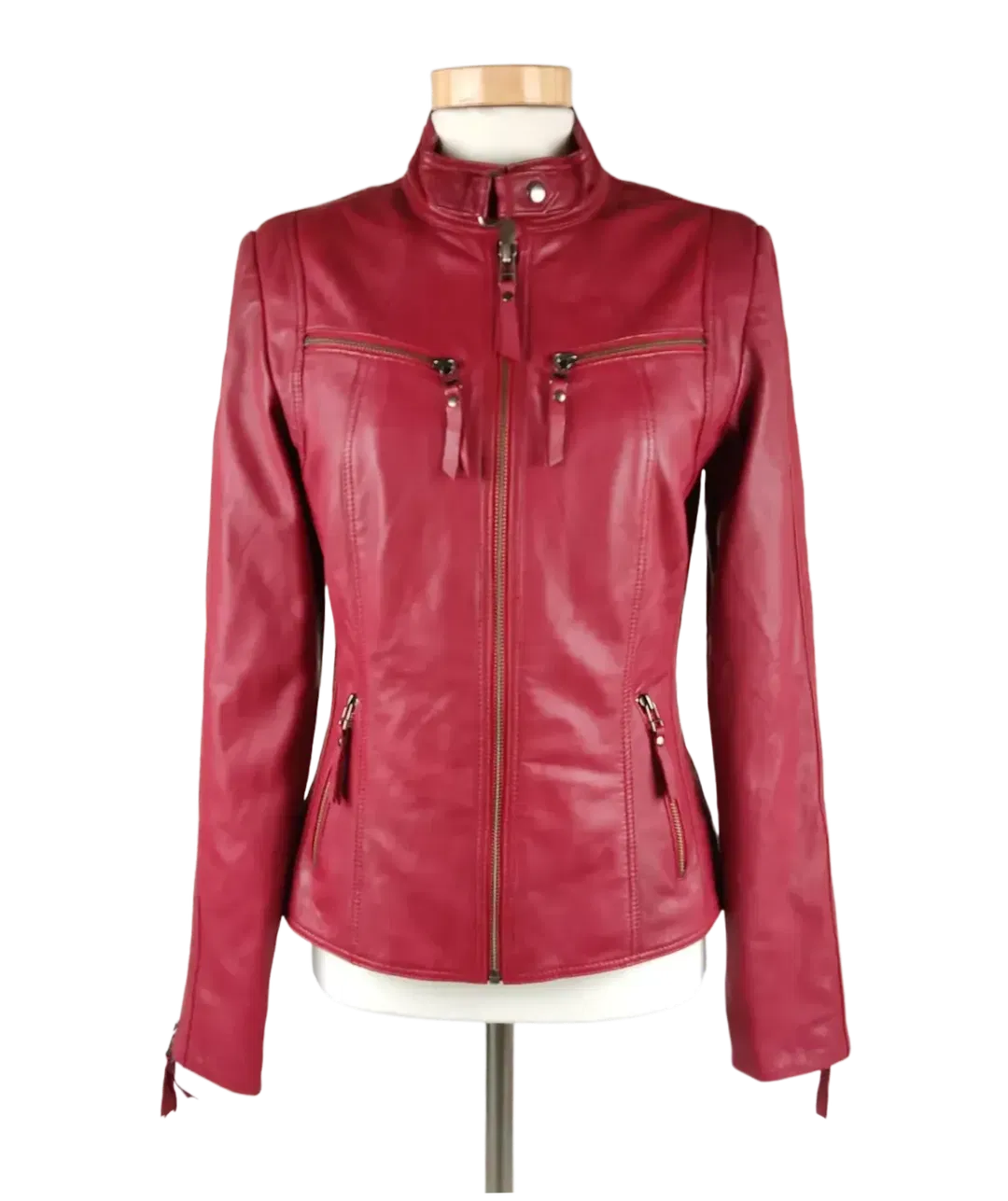 BTFCPH Damen Lederjacke, weinrot - Gr. S - Bild 1