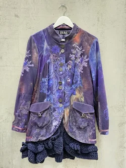 ETOILE DU MONDE Damen Vintage Jacke, blau - Gr. S