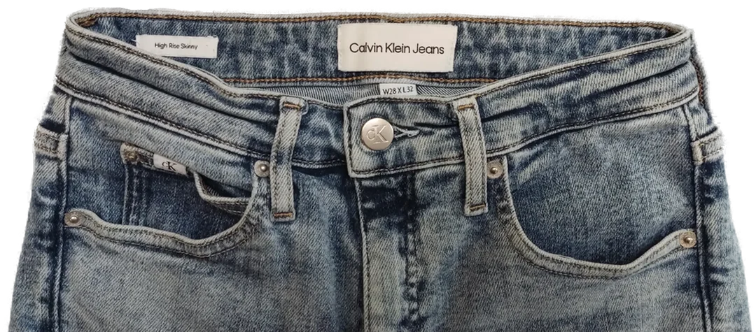 Calvin Klein Damen High Rise Skinny Jeans hellblau Gr. W28 X L32 – Bild 3
