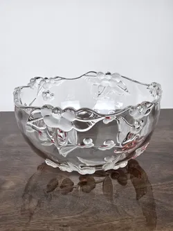 Glasschüssel mit floralen Akzenten - Durchmesser ca. 19 cm  - Bild 2