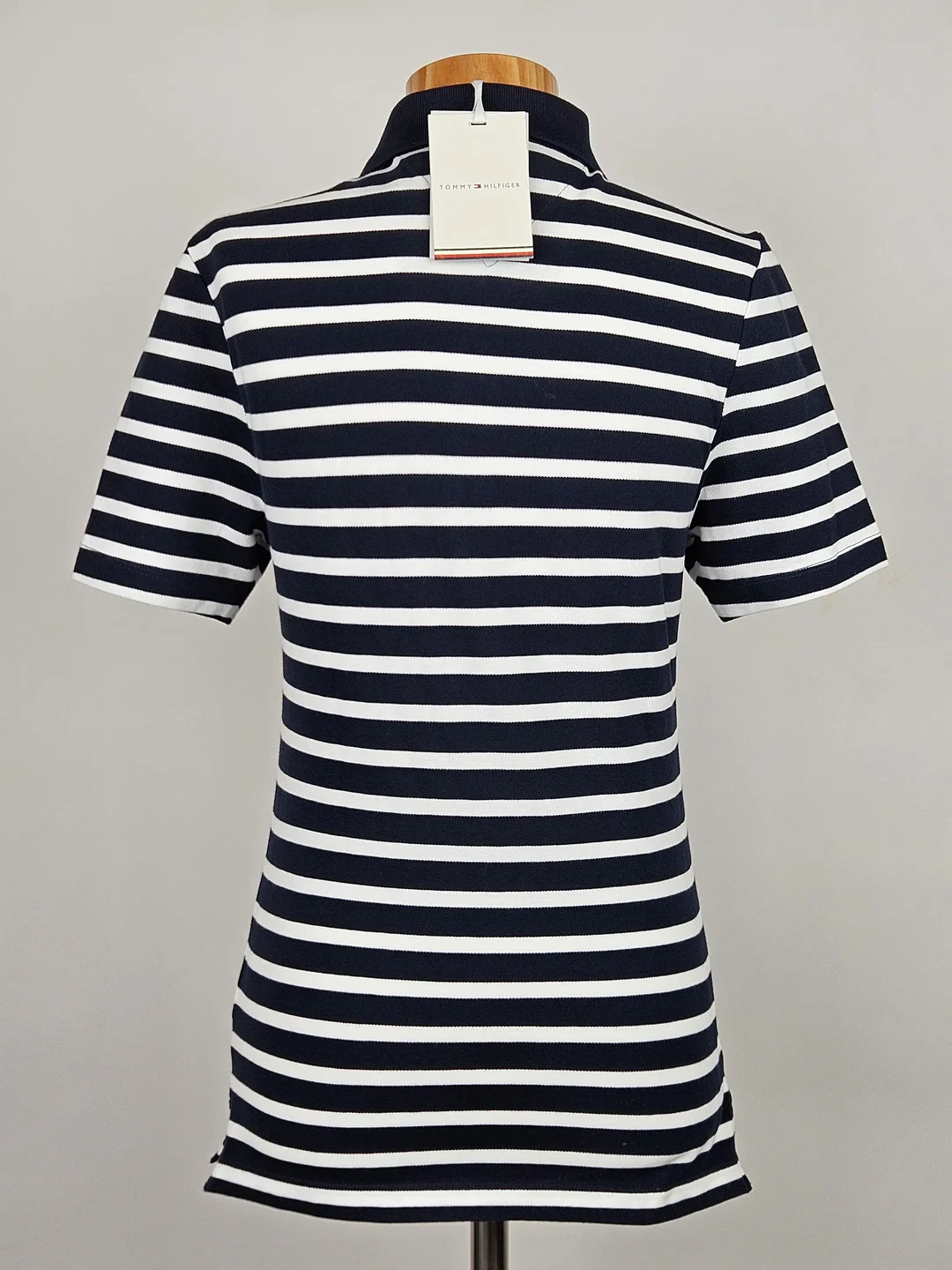 TOMMY HILFIGER Damen Poloshirt, blau/weiß - Gr. M  – Bild 3
