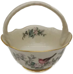 Lenox Serenade Porzellan Körbchen mit Vogel.- und Blütenmotiv Vintage - Bild 4