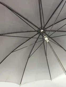 Vintage-Flanierschirm / Sonnenschirm / Damenschirm mit grauem Farbverlauf und ausgefallenem Griff - Bild 3