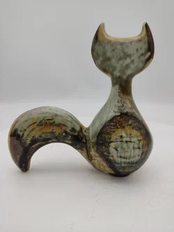 Stilisierter Fuchs aus glasiertem Steinzeug von Joseph Simon für die dänische Manufaktur Bornholm, Höhe 14cm, Sammlerstück – Vorschau 2