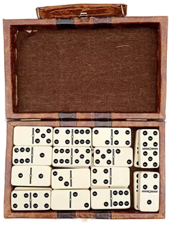 Domino Spiel Set 28 Steine mit Kunstleder Koffer - Bild 2