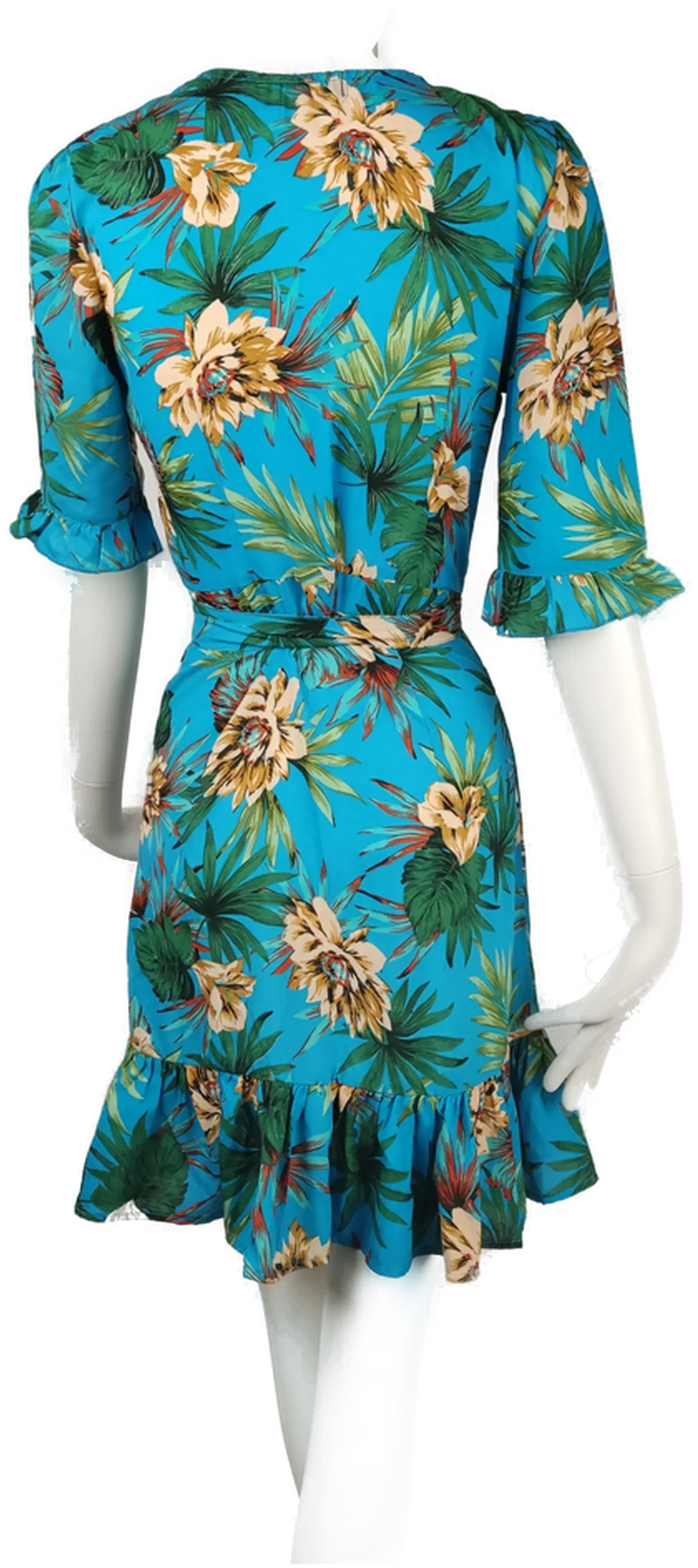 Sommer-Wickelkleid mit floralem Muster - Größe EUR 36 – Bild 2