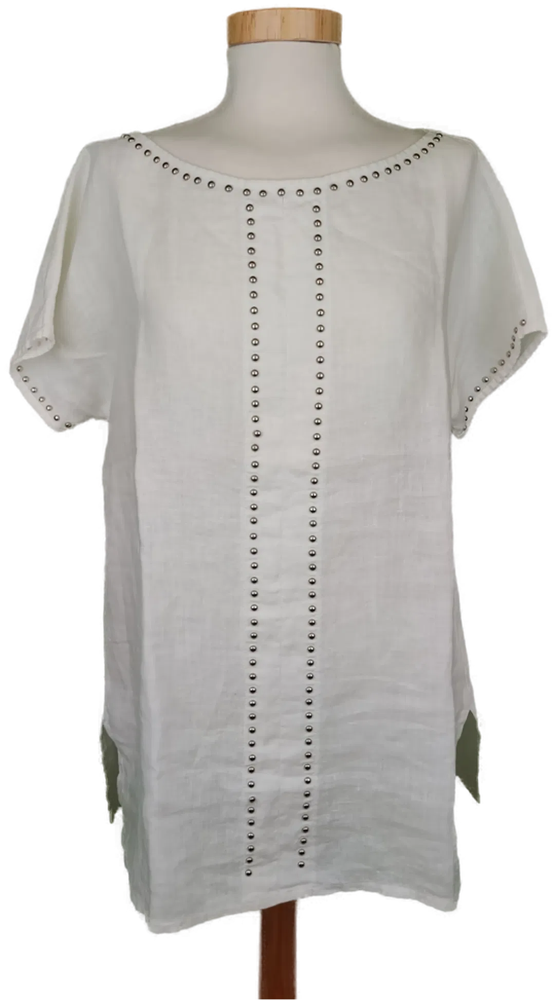 La Fabbrica Del Lino Damen T-Shirt weiß - 38/M - Bild 1