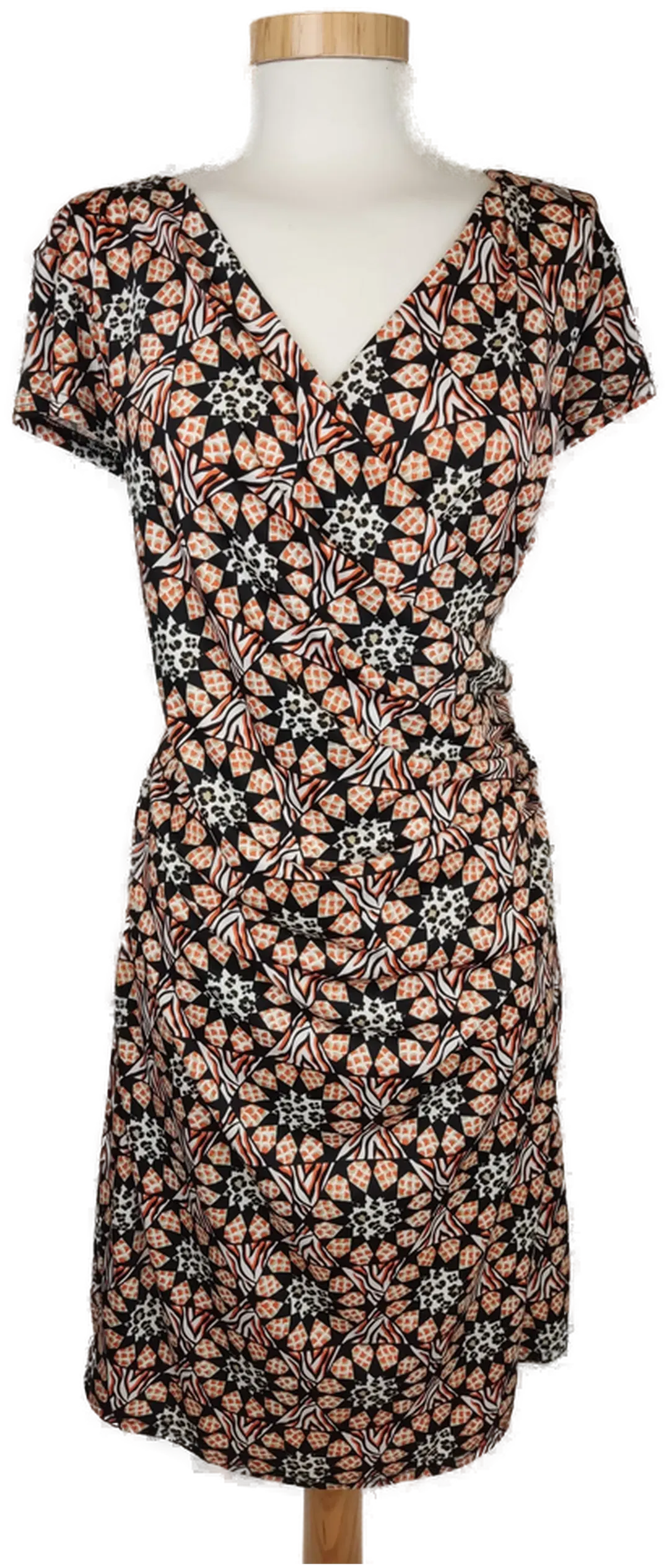 Laura Torelli Damen Kleid schwarz/orange gemustert - L/40 - Bild 4