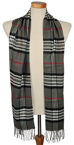 Schal, grau/kariert - Bild 3