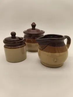 Konvolut Geschirr, Keramik braun, Vintage, 70er Retro - Bild 1