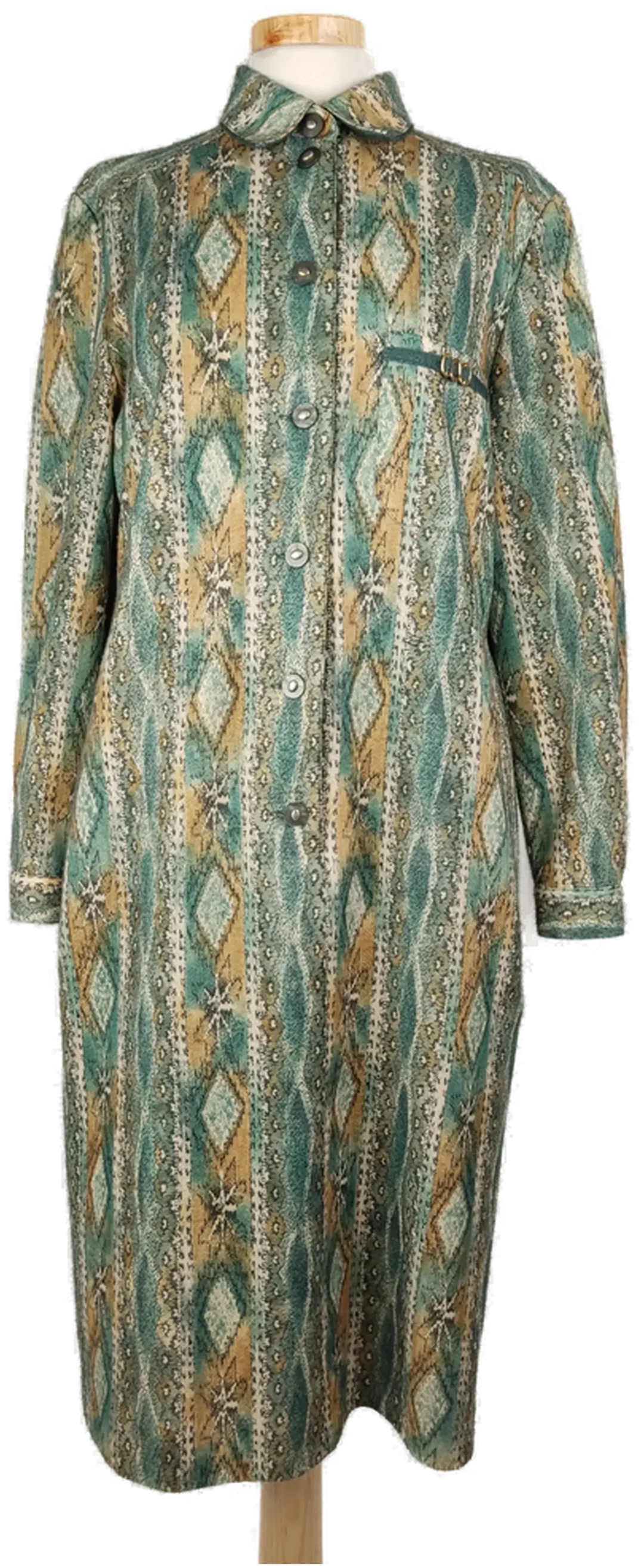 Markwald Damenkleid grün gemustert - 42/XL - Bild 1