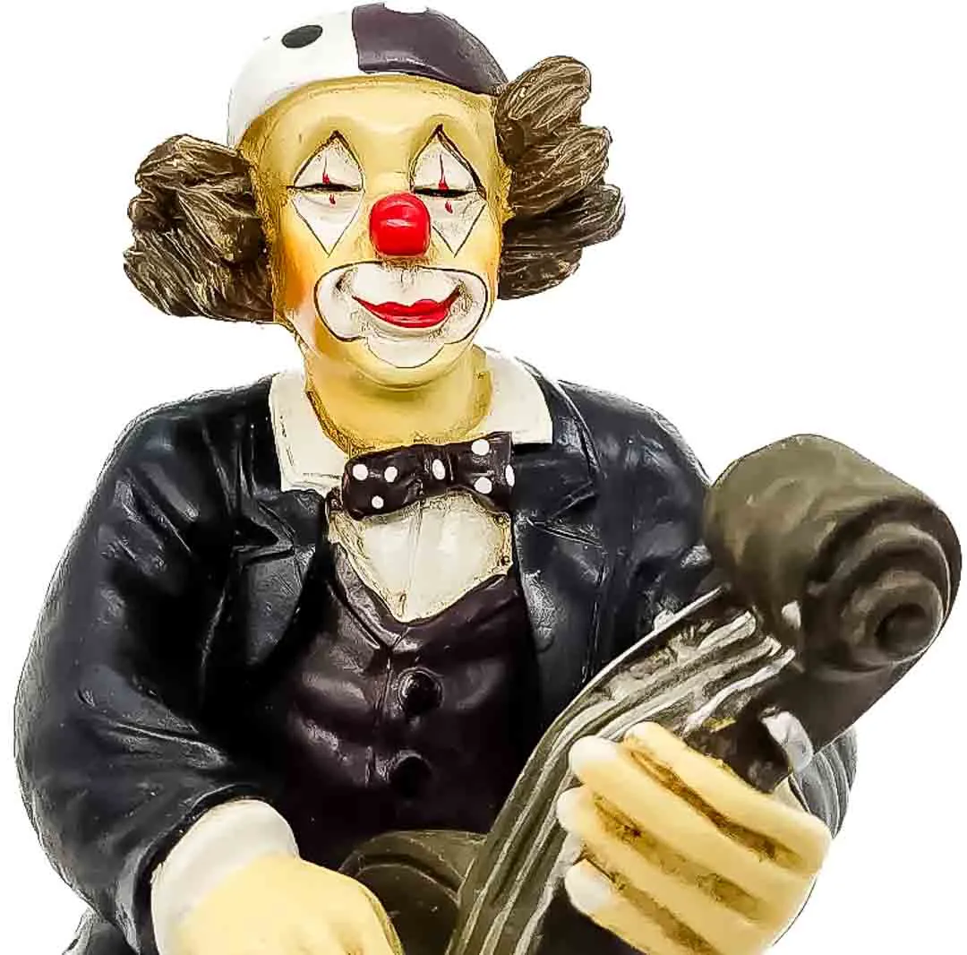 Vintage Holzfigur Clown mit Kontrabass - Bild 4