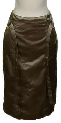 Marc Cain Damen Midirock khaki glänzend Gr. S  - Bild 2