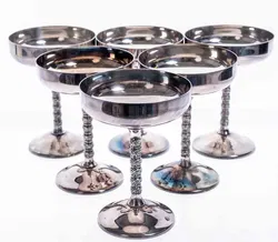 FAMIPA PRIZREN Versilbertes Vintage Champagner / Sekt Gläser Set (6 Stück) - Bild 2