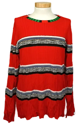 Desigual Damen Pullover rot mit Glasperlen gemustert  Gr. M - Bild 1
