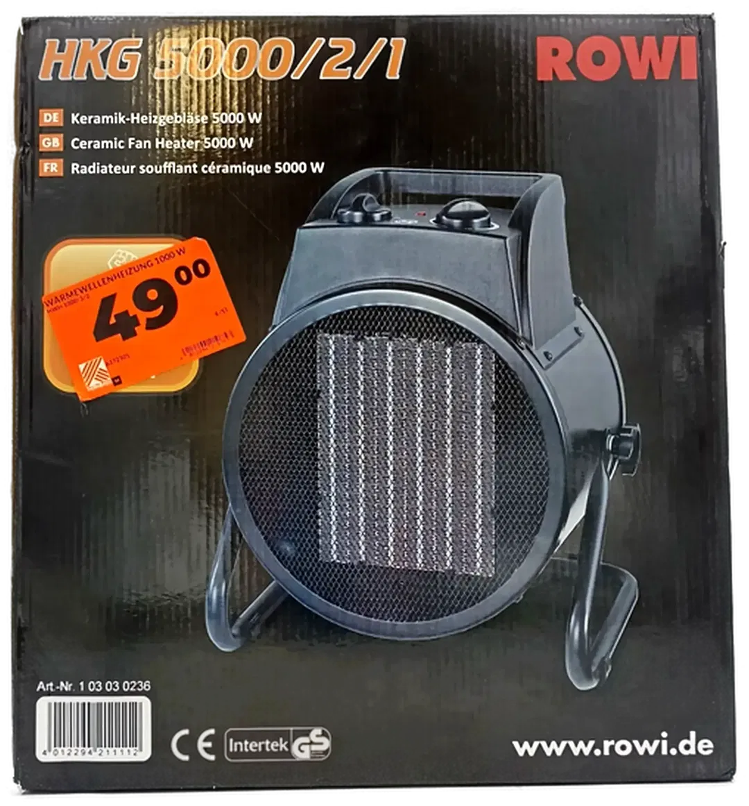 Rowi HKG 5000/2/1 Keramik-Heizgebläse (OVP) - Bild 4