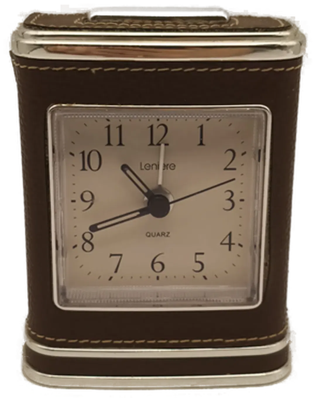 Leniere, Wecker mit Lederhülle, Deko, Retro, Vintage, Midcentury - Bild 1
