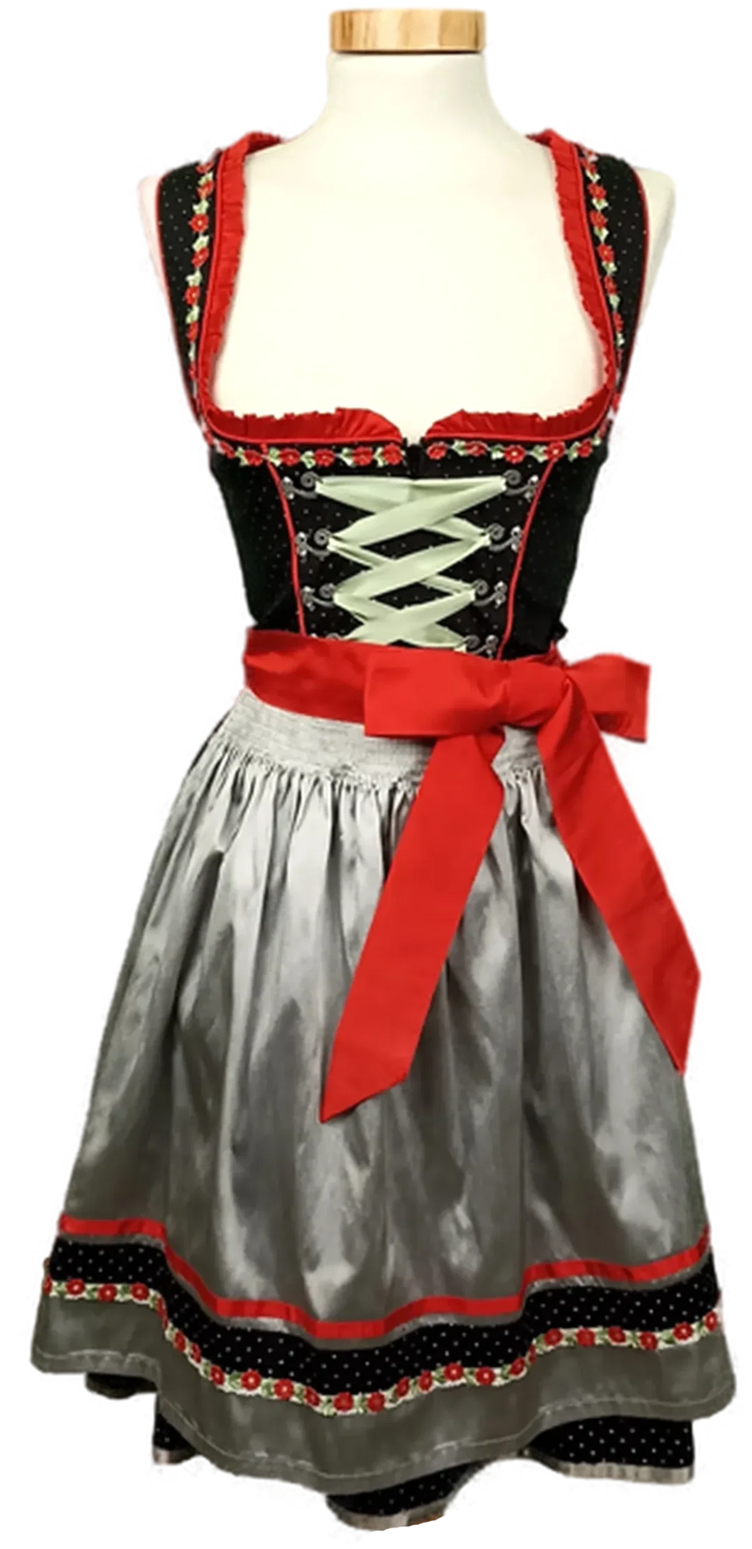 Stockerpoint Damendirndl rot/grün/grau Gr. XXS – Bild 1