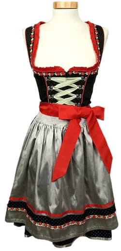 Stockerpoint Damendirndl rot/grün/grau Gr. XXS