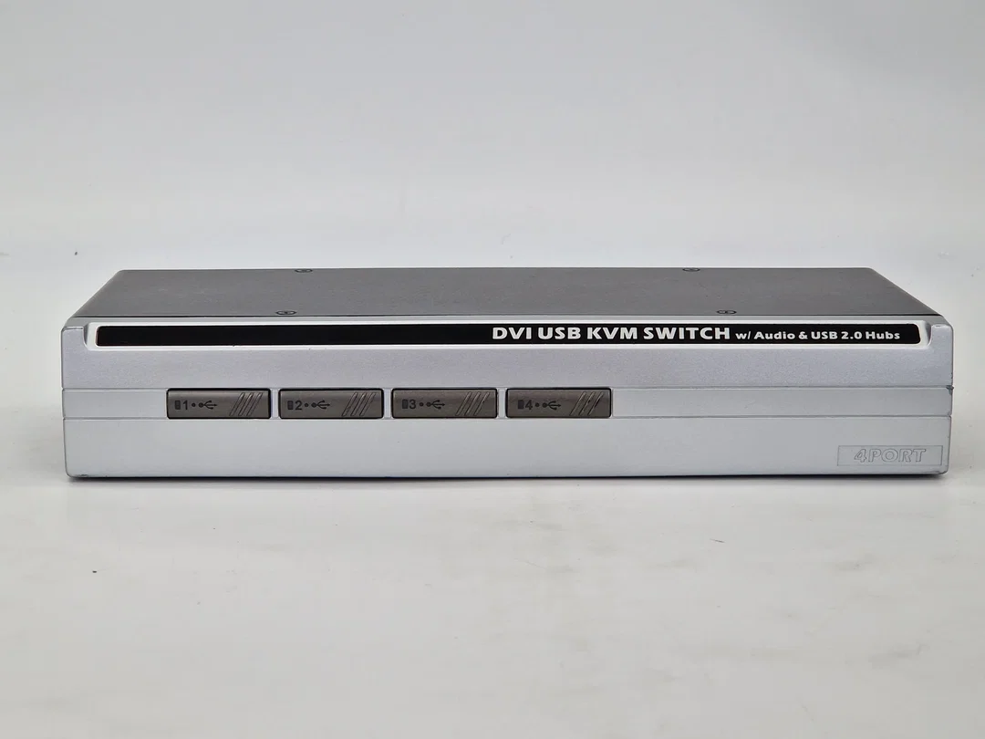 4-Port DVI KVM Switch mit USB 2.0 Hub & Audio - Professioneller Umschalter – Bild 2