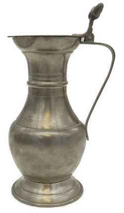 Zinnbecher Set 6-teilig von BMF (Bayerische Metallwarenfabrik) - Mittelalterliches Reliefmotiv - Reinzinn, inkl. Zinnkanne mit Deckel - Bild 6