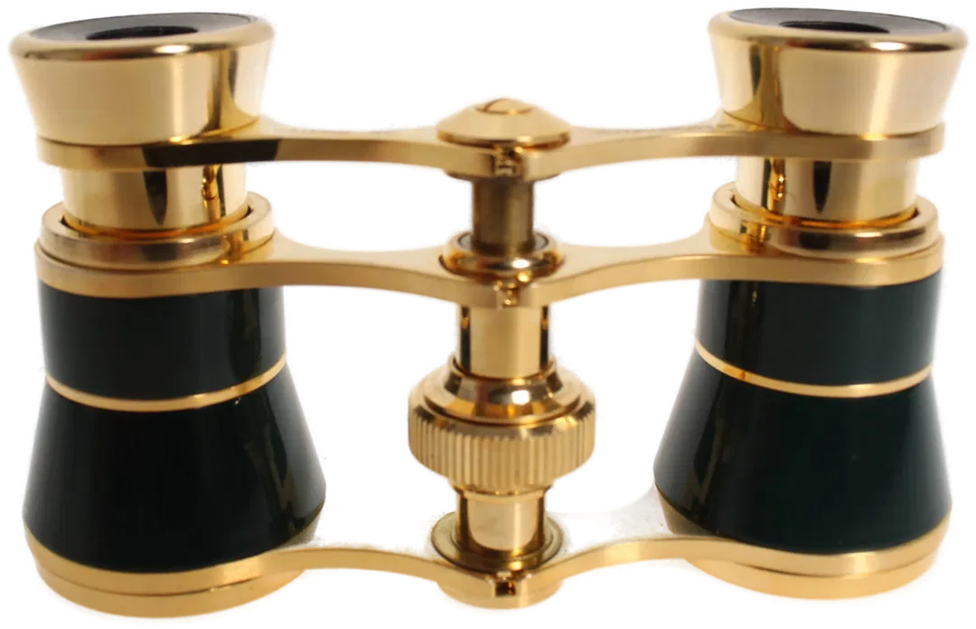 Opernglas / Theaterglas | Gold-Grün | mit Etui | Vintage Fernglas - Bild 2