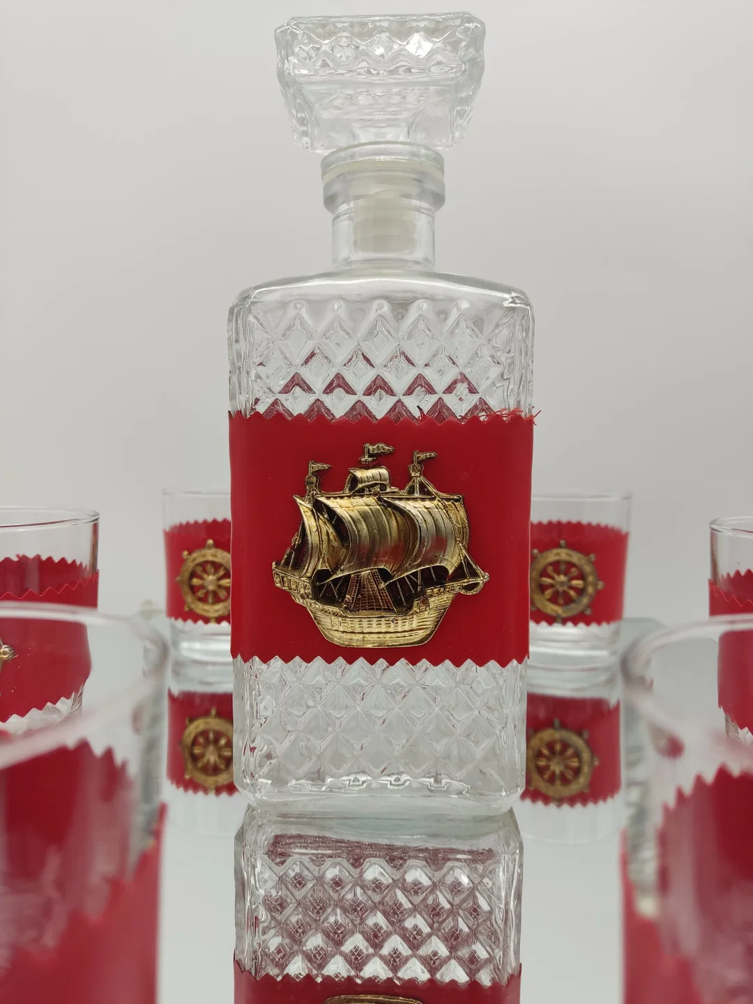 Whiskey Set (Karaffe & 4 Gläsern) aus Italien | Maritimer Charme – Bild 2
