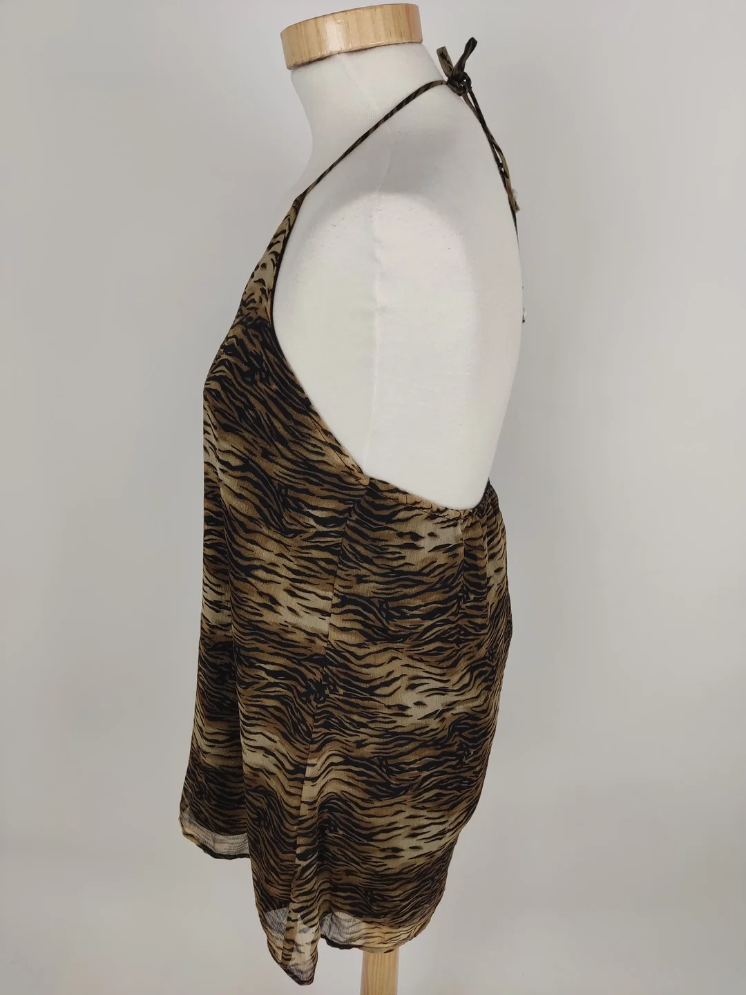 Schulterfreies Amisu Damen-Top in Animal Print, Größe L – Bild 2