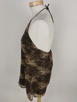 Schulterfreies Amisu Damen-Top in Animal Print, Größe L - Bild 2