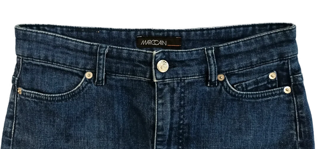 Marc Cain Damen Jeans-Midirock blau Gr. S – Bild 3